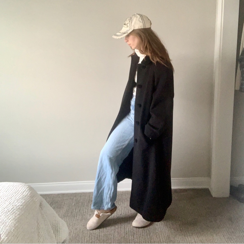 VINTAGE OVERSIZED 100% WOOL TRENCH COAT 🕶🖤